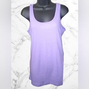 "Faded Glory" Women's Lavender Ribbed Lightweight Casual Summer Tank Top